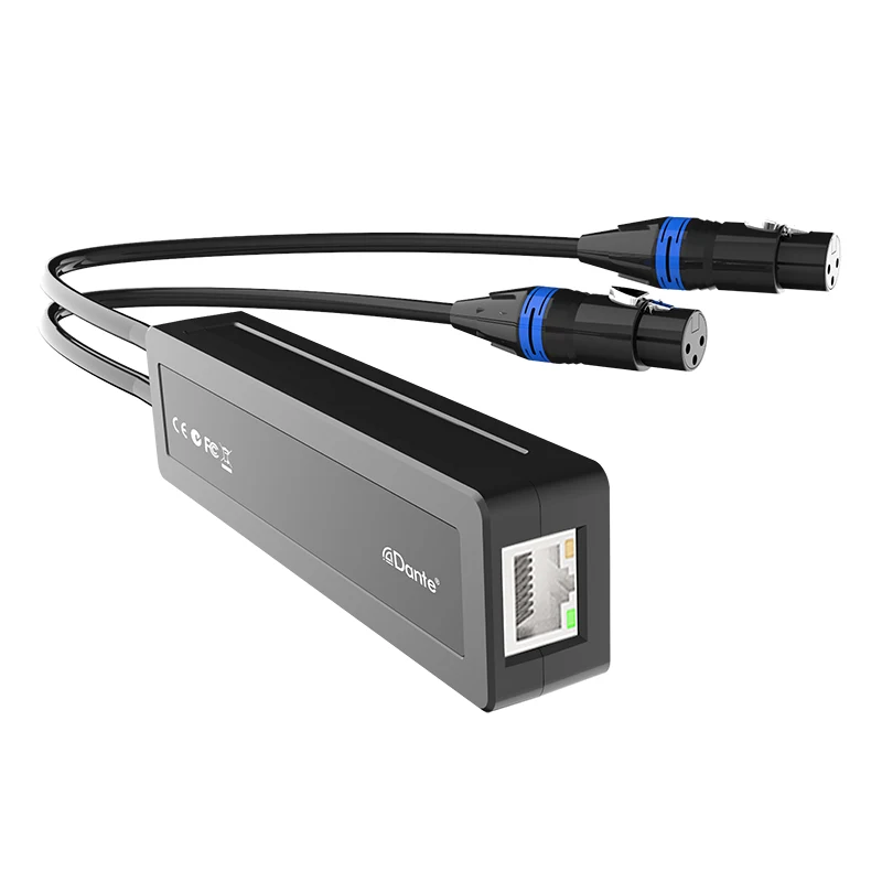 Cad iad na feidhmeanna atá ag Dante Adapter?