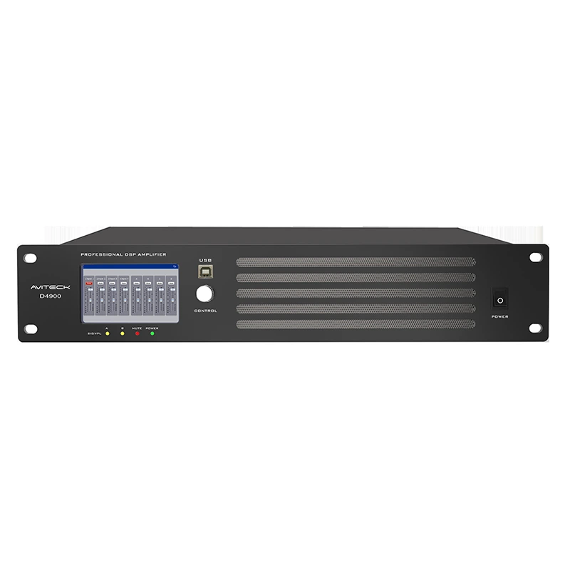 4 CH 900W Dante DSP Aimplitheoir Cumhachta Líonra