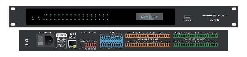MU-1616 Próiseálaí DSP Fuaime 16*16 Dante Network